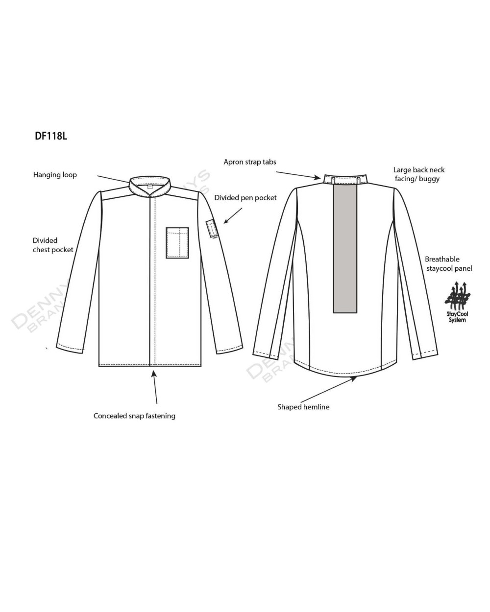 Jassen LE CHEF Prep Jacket Longsleeve voor bedrukking &amp; borduring