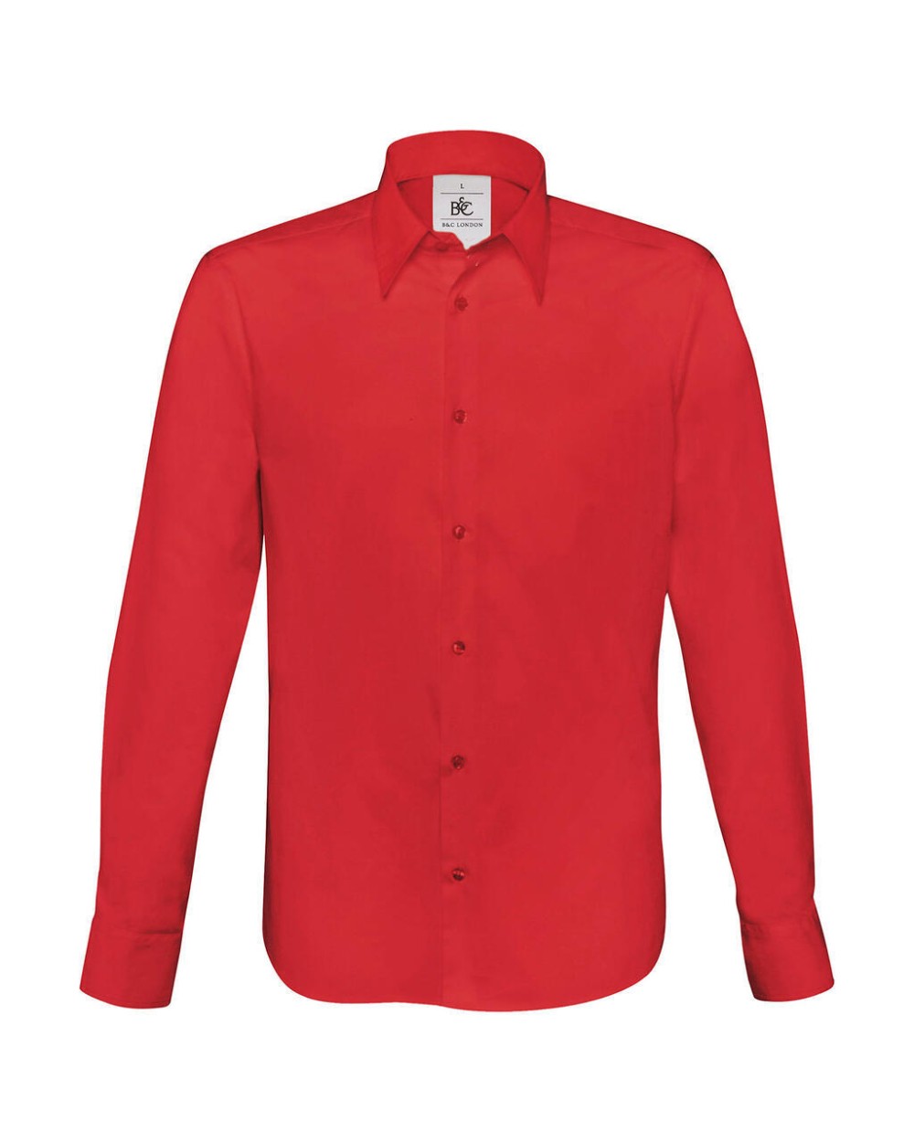 Hemden B&C London Stretch Shirt LS voor bedrukking &amp; borduring