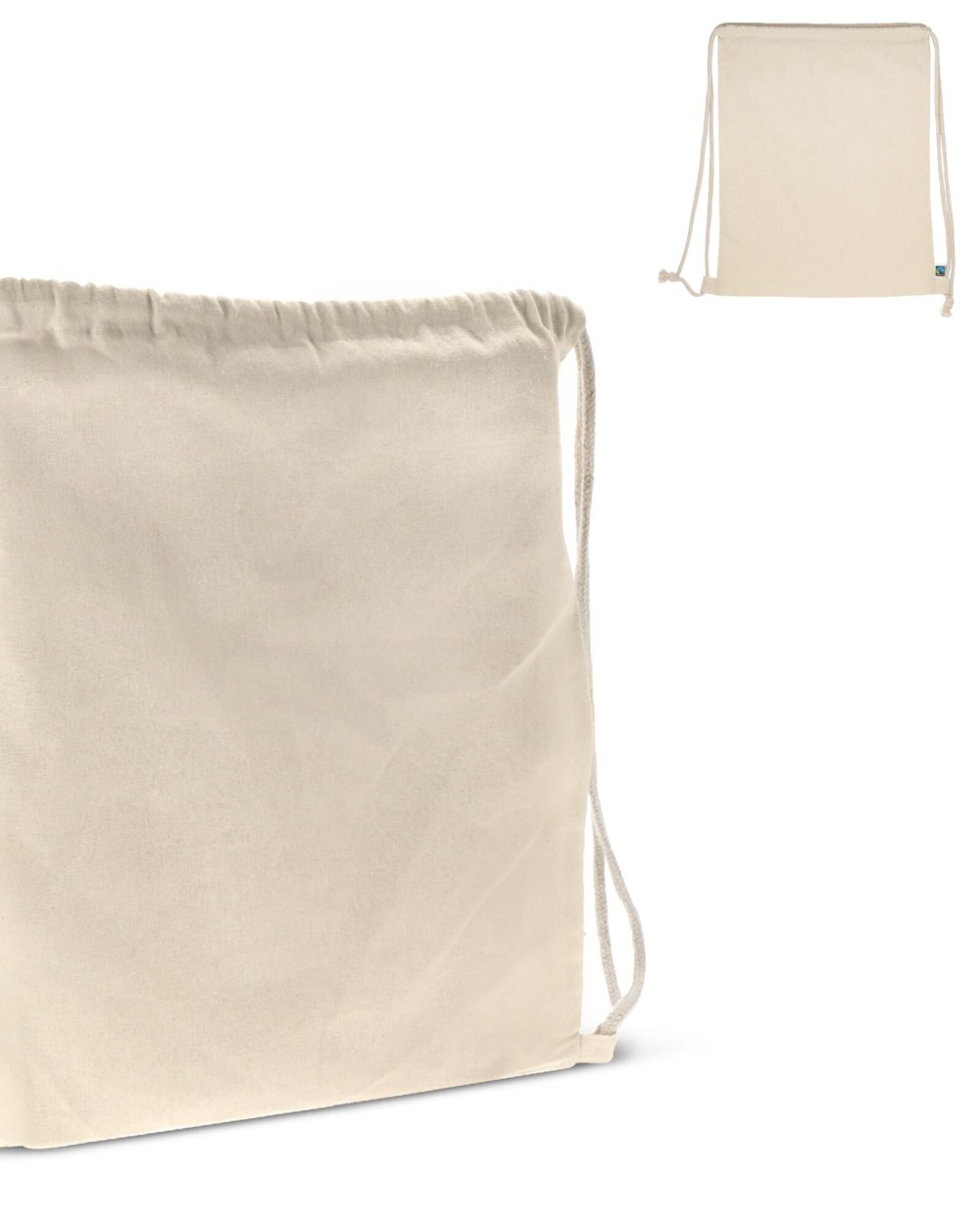 Tassen & Zakken 4DO Fairtrade rugzakje ecru 140g/m² 35x45 cm voor bedrukking &amp; borduring