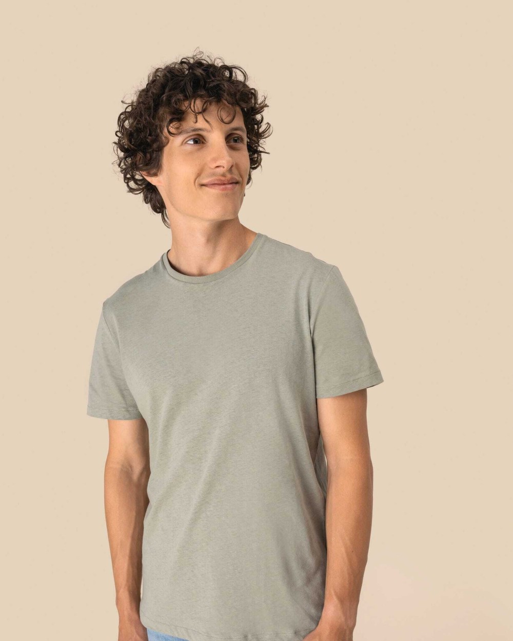 T-shirts SPASSO Ecologisch uniseks T-shirt van biokatoen en linnen voor bedrukking &amp; borduring