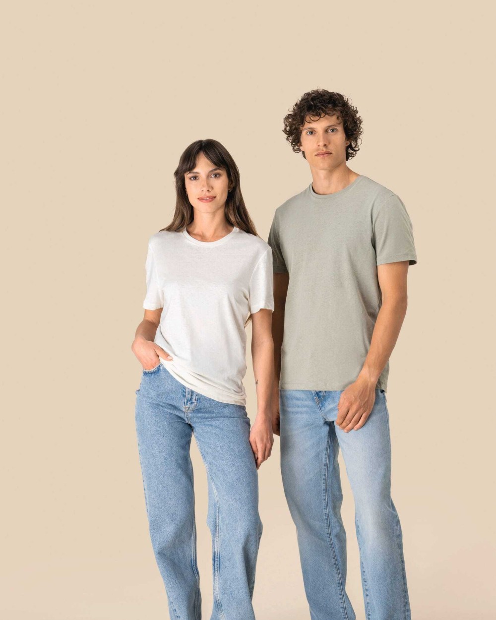 T-Shirts personnalisable SPASSO T-shirt écoresponsable en coton bio et lin unisexe