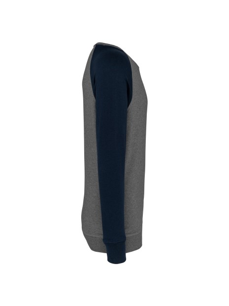 KARIBAN Sweat-shirt French Terry Bio bicolore col rond manches raglan homme /api/colors/261233a2-abd2-4ddf-aea2-753820b2d6a7 personnalisable