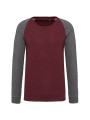 KARIBAN Sweat-shirt French Terry Bio bicolore col rond manches raglan homme /api/colors/9a9aee80-c154-40bd-8c36-9f0f9d4e4506 personnalisable