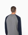 Sweaters & hoodies KARIBAN Tweekleurige herensweater BIO French Terry ronde hals raglanmouwen voor bedrukking &amp; borduring
