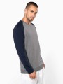 Sweat-shirts à personnaliser KARIBAN Sweat-shirt French Terry Bio bicolore col rond manches raglan homme 
