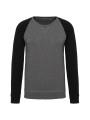 KARIBAN Sweat-shirt French Terry Bio bicolore col rond manches raglan homme /api/colors/a27fa045-e5a8-4e5a-b24d-24864e8a0062 personnalisable