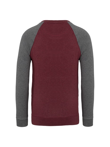 KARIBAN Sweat-shirt French Terry Bio bicolore col rond manches raglan homme /api/colors/9a9aee80-c154-40bd-8c36-9f0f9d4e4506 personnalisable