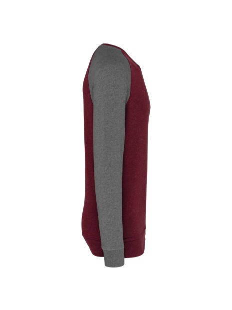 KARIBAN Sweat-shirt French Terry Bio bicolore col rond manches raglan homme /api/colors/9a9aee80-c154-40bd-8c36-9f0f9d4e4506 personnalisable