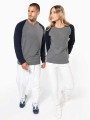 Sweat-shirts à personnaliser KARIBAN Sweat-shirt French Terry Bio bicolore col rond manches raglan homme 