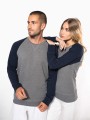 Sweat-shirts à personnaliser KARIBAN Sweat-shirt French Terry Bio bicolore col rond manches raglan homme 
