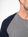 Sweat-shirts à personnaliser KARIBAN Sweat-shirt French Terry Bio bicolore col rond manches raglan homme 