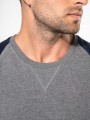 Sweat-shirts à personnaliser KARIBAN Sweat-shirt French Terry Bio bicolore col rond manches raglan homme 