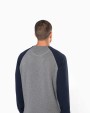 Sweaters & hoodies KARIBAN Tweekleurige herensweater BIO French Terry ronde hals raglanmouwen voor bedrukking &amp; borduring