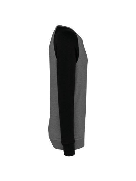 KARIBAN Sweat-shirt French Terry Bio bicolore col rond manches raglan homme /api/colors/a27fa045-e5a8-4e5a-b24d-24864e8a0062 personnalisable