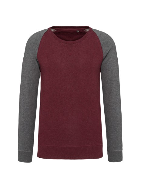 KARIBAN Sweat-shirt French Terry Bio bicolore col rond manches raglan homme /api/colors/9a9aee80-c154-40bd-8c36-9f0f9d4e4506 personnalisable