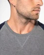 KARIBAN Zweifarbiges Herren-Sweatshirt French Terry mit Rundhalsausschnitt und Raglanärmeln AUS BIO-Baumwol Sweatshirts personalisierbar
