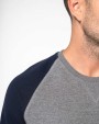 Sweaters & hoodies KARIBAN Tweekleurige herensweater BIO French Terry ronde hals raglanmouwen voor bedrukking &amp; borduring