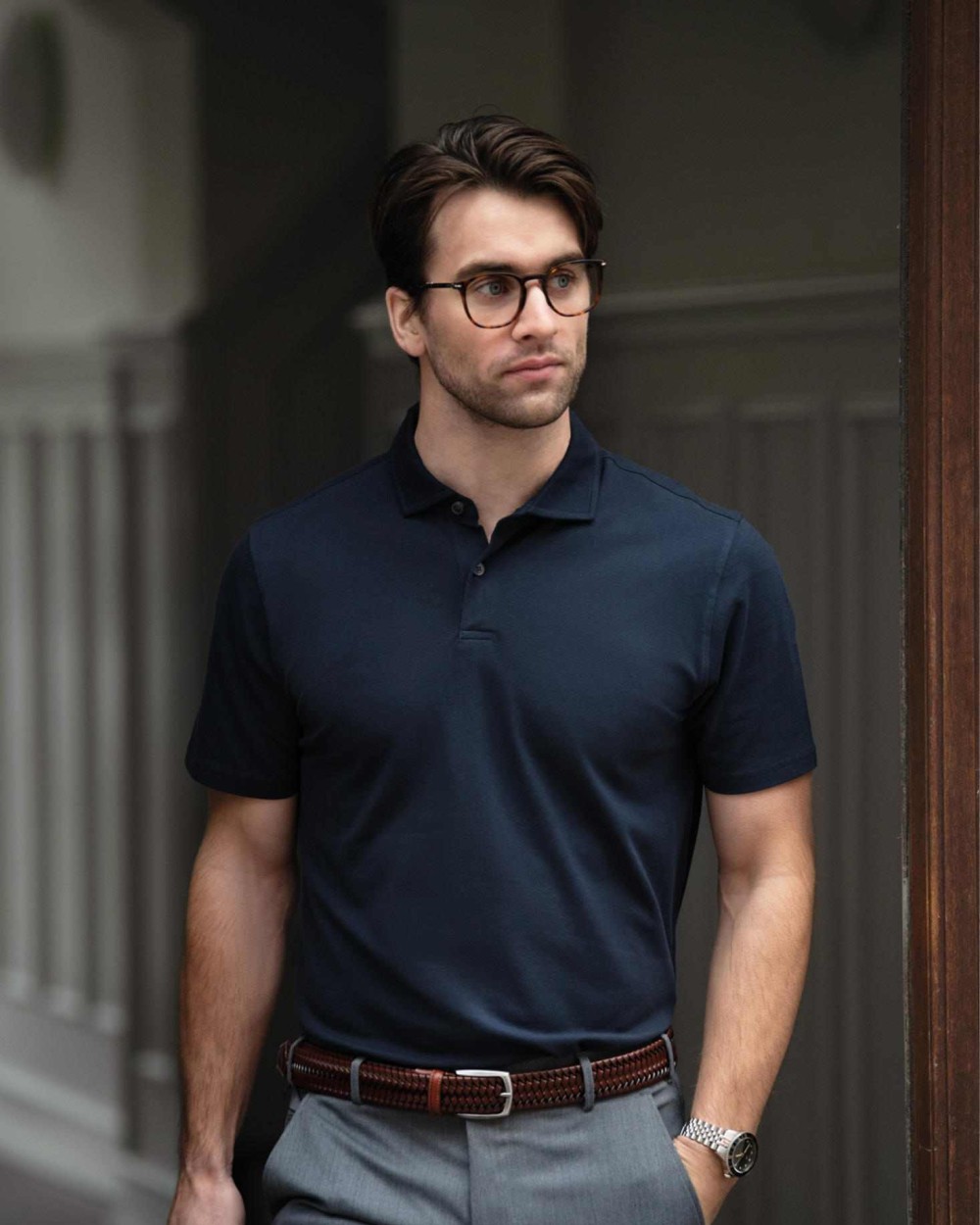 Polos personnalisable NIMBUS Princeton - Polo à col italien stretch luxueux