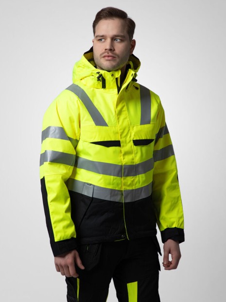 Vestes à personnaliser PROJOB 6418 PARKA POLYURETHANE HV MATELASSEE - EN ISO 20471 CLASSE 3 - EN 343 3/1/X 