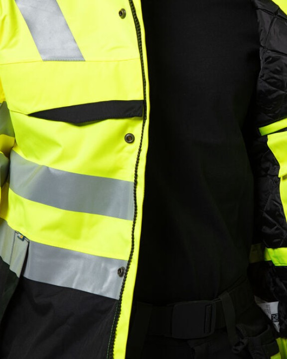 Vestes personnalisable PROJOB 6418 PARKA POLYURETHANE HV MATELASSEE - EN ISO 20471 CLASSE 3 - EN 343 3/1/X