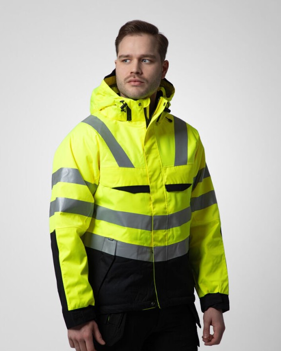 Vestes personnalisable PROJOB 6418 PARKA POLYURETHANE HV MATELASSEE - EN ISO 20471 CLASSE 3 - EN 343 3/1/X
