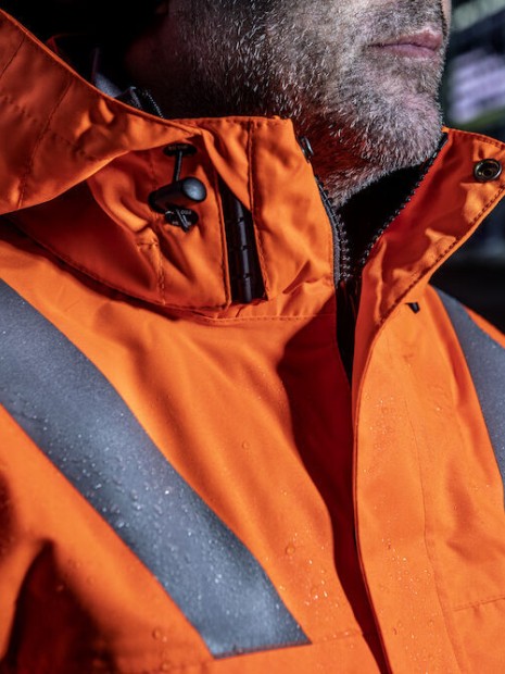 Vestes à personnaliser PROJOB 6418 PARKA POLYURETHANE HV MATELASSEE - EN ISO 20471 CLASSE 3 - EN 343 3/1/X 