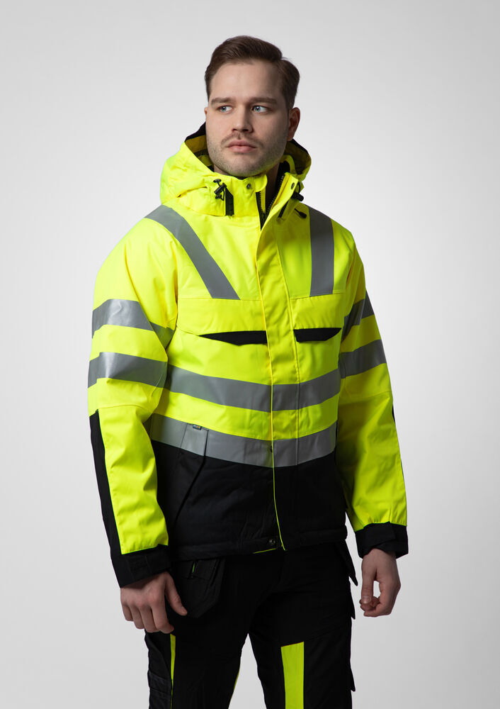Vestes personnalisable PROJOB 6418 PARKA POLYURETHANE HV MATELASSEE - EN ISO 20471 CLASSE 3 - EN 343 3/1/X