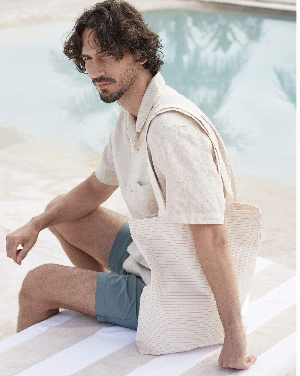 Tote bags personnalisable WESTFORDMILL STRIPED ORGANIC COTTON TOTE