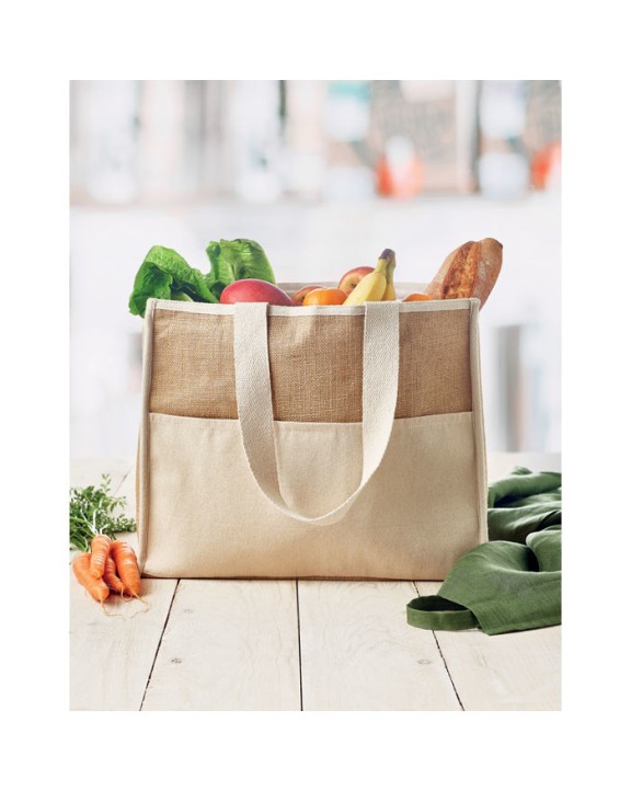 4DO Jute-Canvas Shopping Tasche Taschen personalisierbar