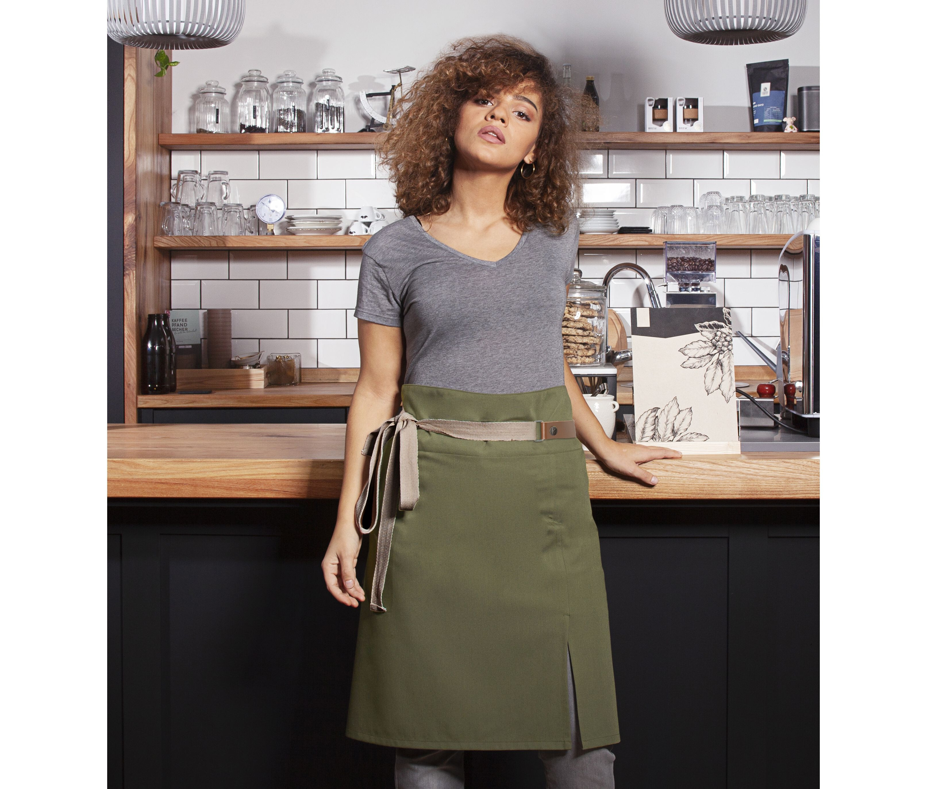 KARLOWSKY WAIST APRON GREEN-GENERATION Schürzen personalisierbar