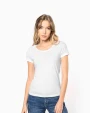 T-shirts KARIBAN Bio dames-T-shirt kraag met onafgewerkte rand korte mouwen voor bedrukking &amp; borduring