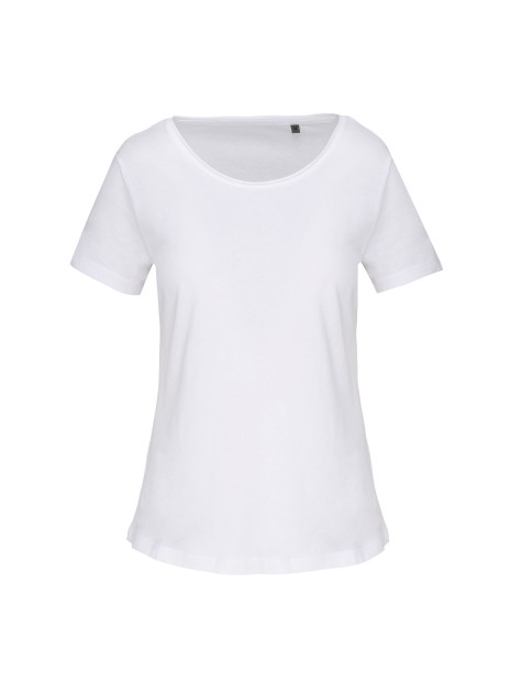 KARIBAN T-shirt Bio col à bords francs manches courtes femme /api/colors/7a92cd2d-10d2-40b4-928b-296bb7487506 personnalisable
