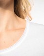 T-shirts KARIBAN Bio dames-t-shirt kraag met onafgewerkte rand korte mouwen voor bedrukking &amp; borduring
