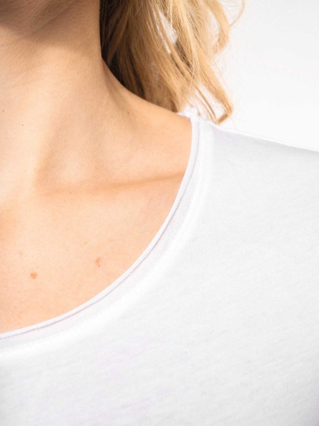 T-Shirts à personnaliser KARIBAN T-shirt Bio col à bords francs manches courtes femme 