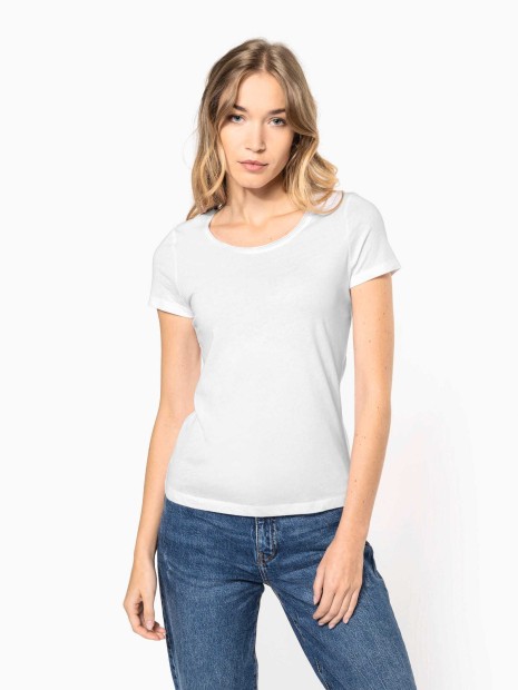 T-Shirts à personnaliser KARIBAN T-shirt Bio col à bords francs manches courtes femme 
