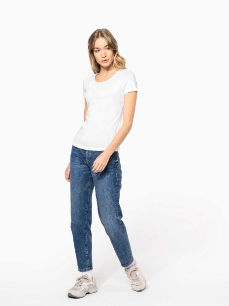 T-Shirts à personnaliser KARIBAN T-shirt Bio col à bords francs manches courtes femme 