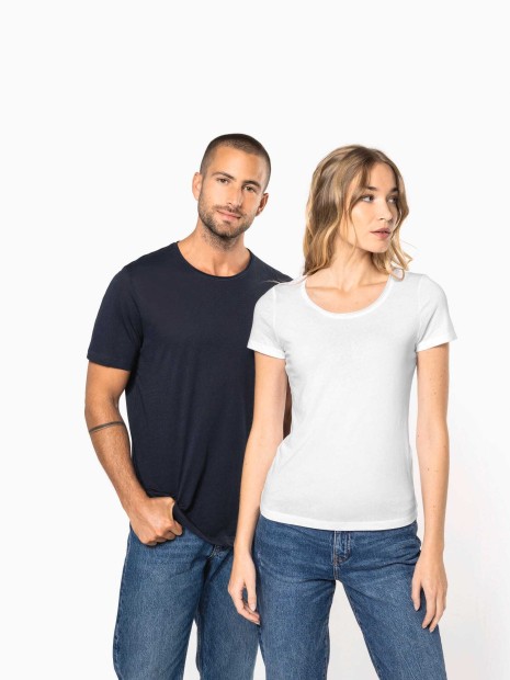 T-Shirts à personnaliser KARIBAN T-shirt Bio col à bords francs manches courtes femme 