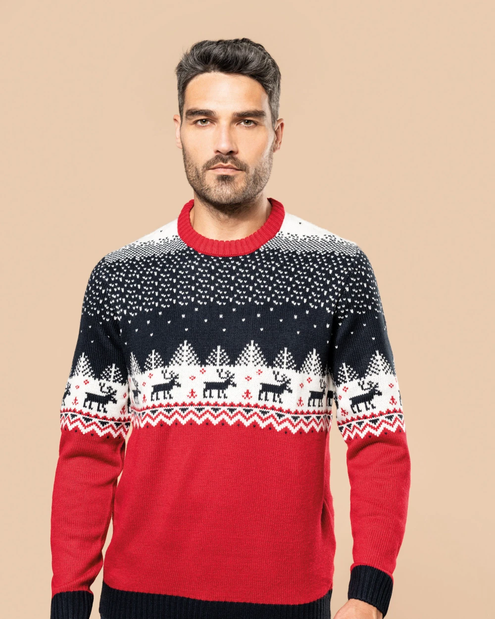 Truien KARIBAN Kersttrui met ronde hals uniseks voor bedrukking &amp; borduring