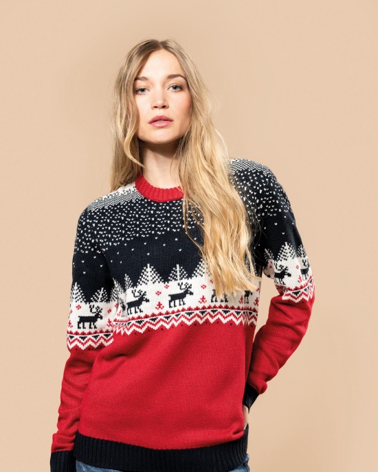 Pulls personnalisable Kariban Pullover col rond de Noël unisexe