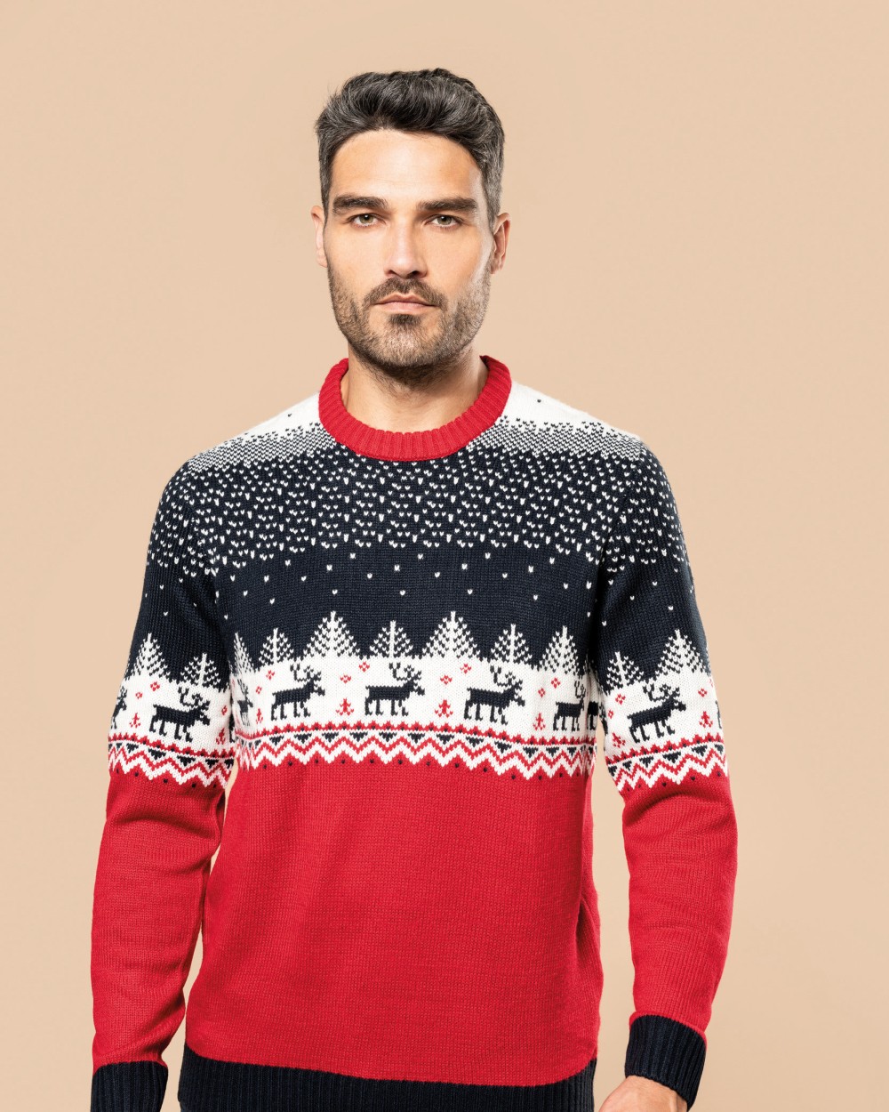 Pulls personnalisable KARIBAN Pullover col rond de Noël unisexe