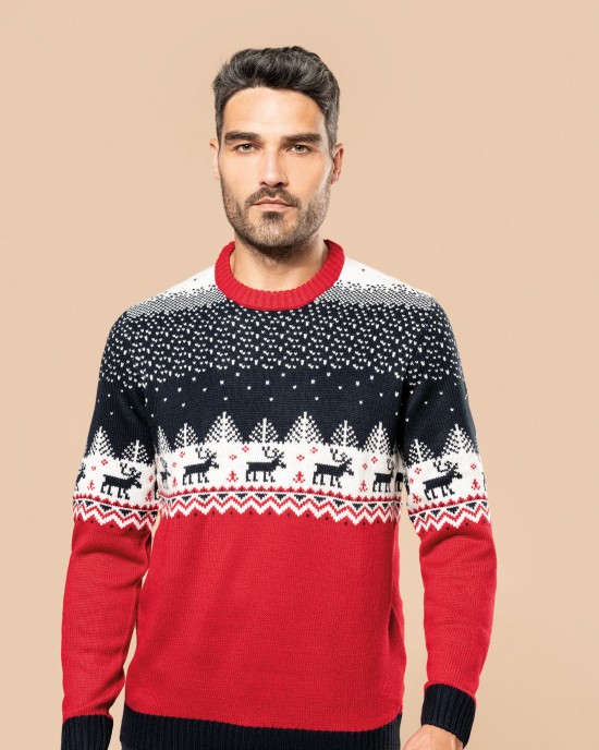 Pulls personnalisable Kariban Pullover col rond de Noël unisexe