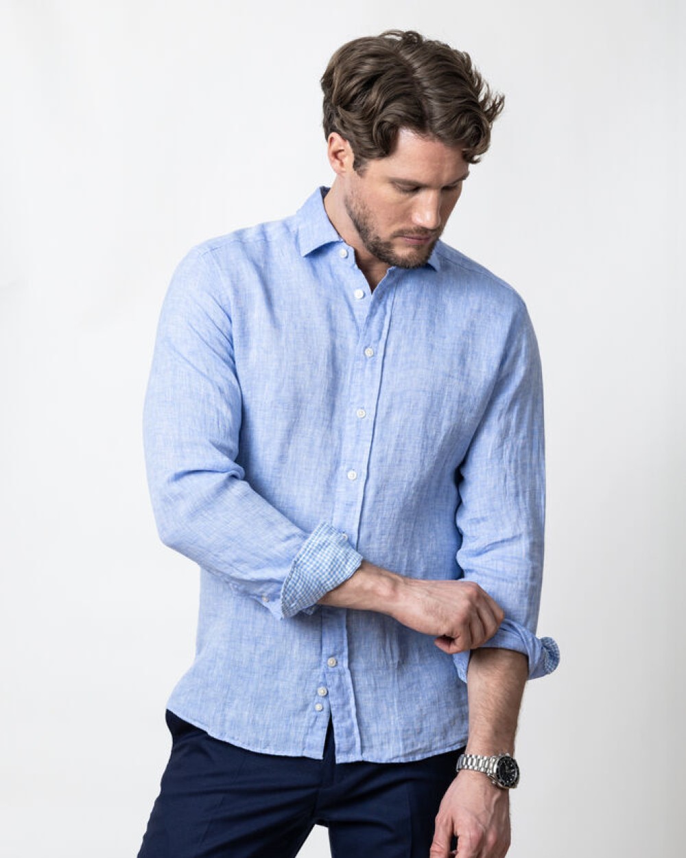 Hemden J. HARVEST & FROST IB33 Linen Hemd Regular Fit Heren voor bedrukking &amp; borduring