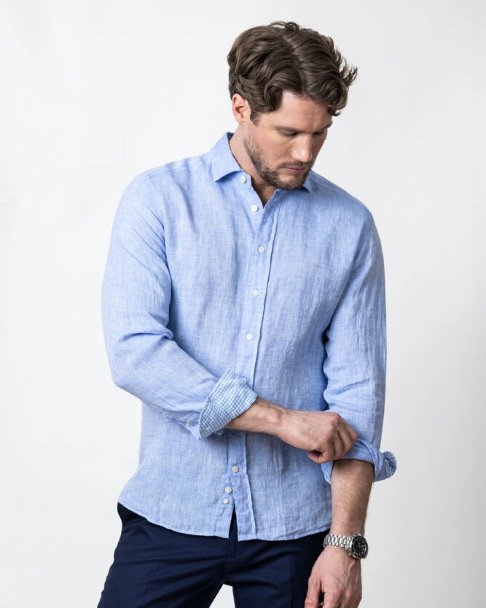 Hemden J. HARVEST & FROST IB33 Linen Hemd Regular Fit Heren voor bedrukking &amp; borduring