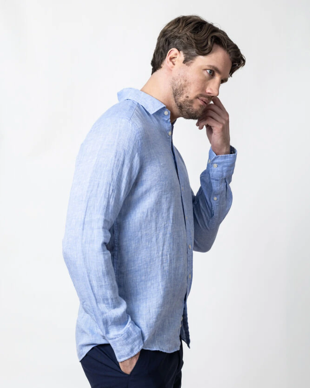 Chemises personnalisable J. HARVEST & FROST IB33 Linen Chemise Regular Fit Hommes