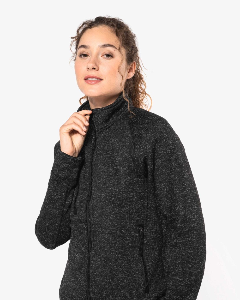 Vestes personnalisable KARIBAN Veste zippée chinée femme