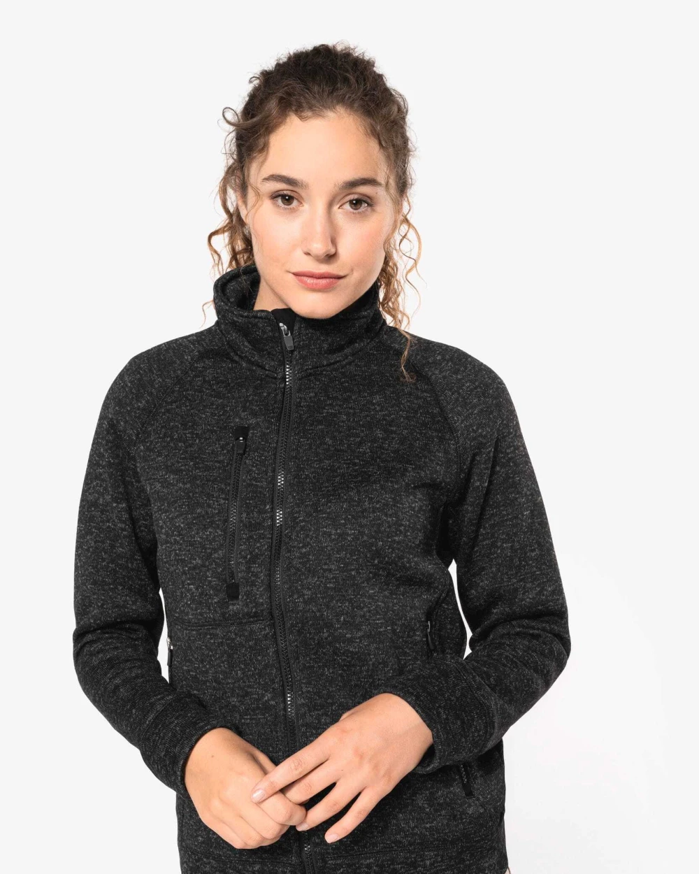 KARIBAN Damen-Weste mit Reißverschluss, aus Chiné Jacken personalisierbar