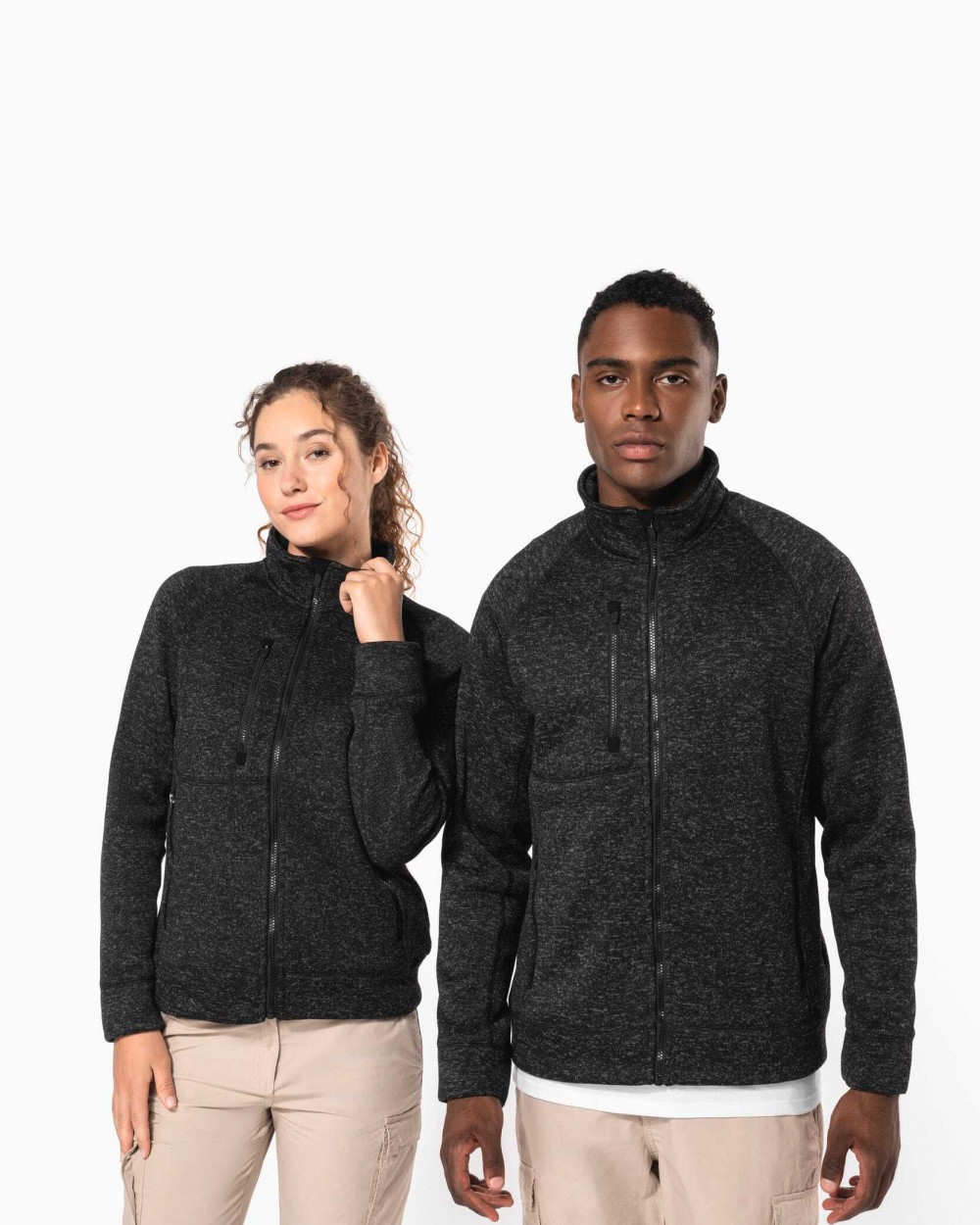 Vestes personnalisable KARIBAN Veste zippée chinée femme