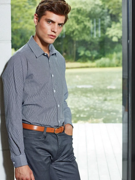 Chemises à personnaliser PREMIER Chemise homme micro carreaux "Vichy" 