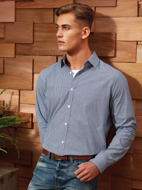 Chemises à personnaliser PREMIER Chemise homme micro carreaux "Vichy" 
