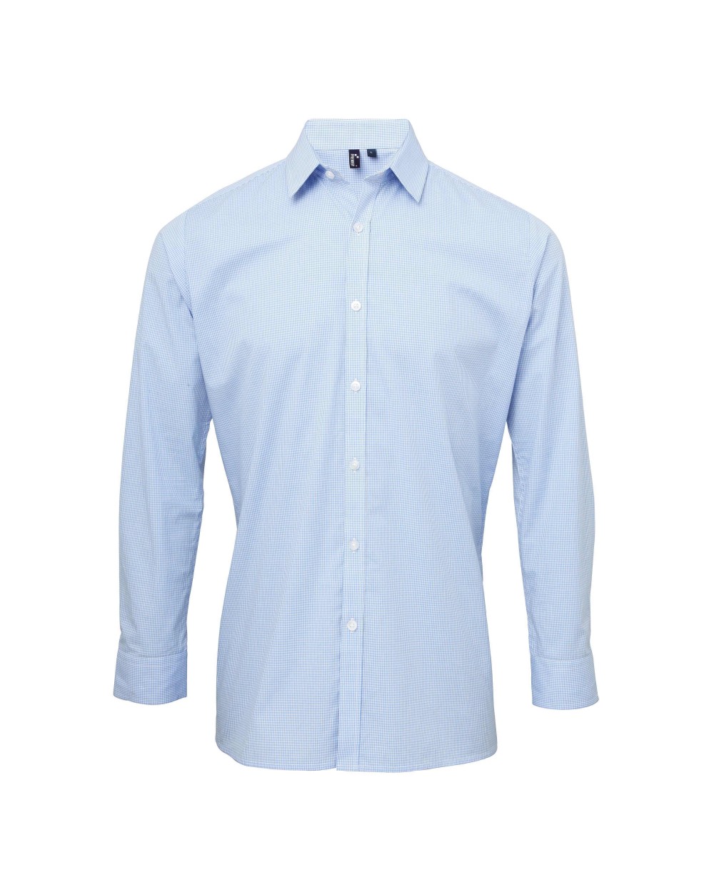 Hemden PREMIER Men's long sleeve microcheck gingham shirt voor bedrukking &amp; borduring
